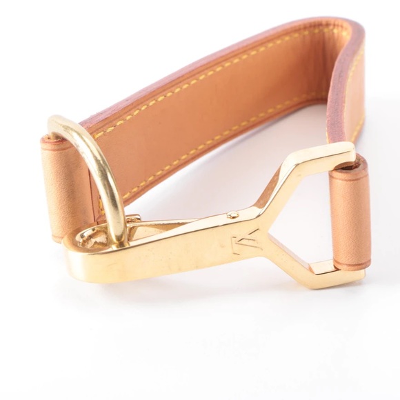 LOUIS VUITTON Leather Luggage Strap D-ring with Brass Hook for Pegase Suitcase - Picture 6 of 8